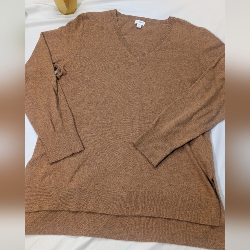 J. Crew Women's V-Neck Sweater - Mustard Brown